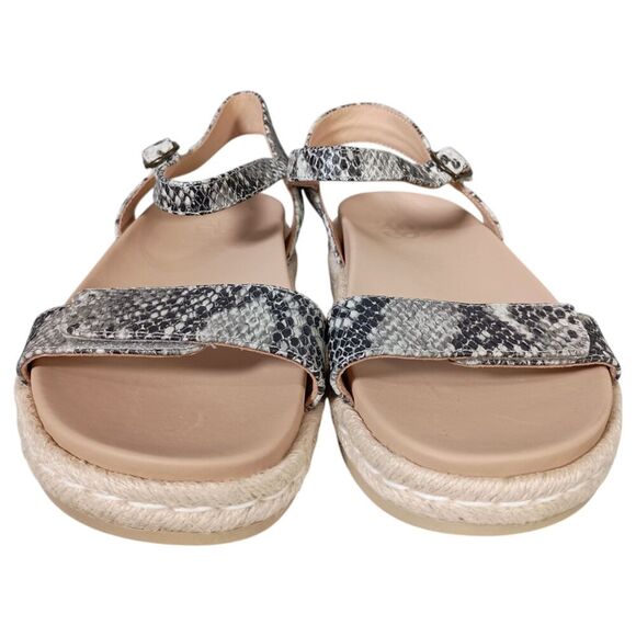 Abeo Sandals 7.5 Womens Grey Isle Strap Leather Flat Comfort Hook & Loop Casual - Picture 3 of 9